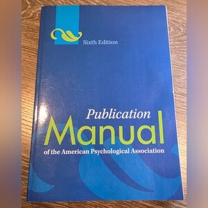 APA Publication Manual of the American Psychological Association 6th Edition